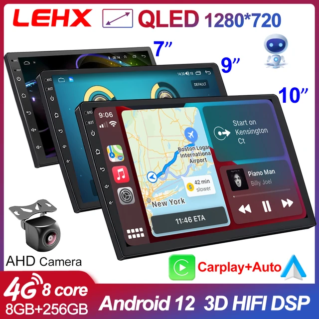 7-Zoll-Wireless-Carplay-Android-Auto-Touch-Monitor  Stereo-GPS-Navigationssystem mit Bluetooth-Unterstützung HD-Videoanzeige  der Rückfahrkamera