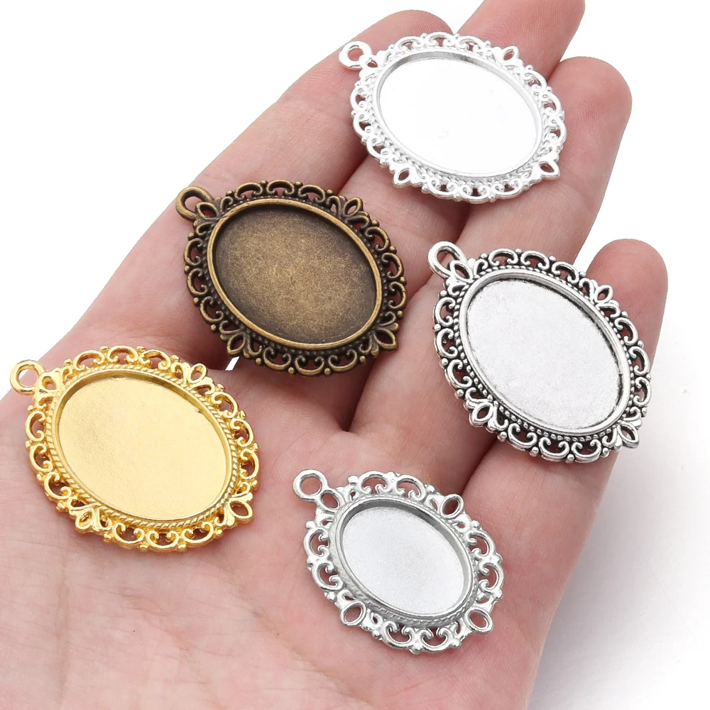Lot De 20 Cabochons Ronds En Acier Inoxydable - Pendeloques Vierges 25 Mm - Pour Fabrication De Bijoux DIY