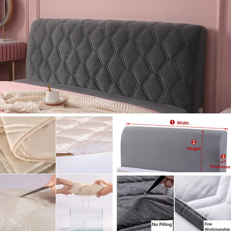 Bedhead Cover All-inclusive Super Soft Smooth Quilted Thicken Spandex Fabric Headboard Cover Bed Headboard Covers Home Decor