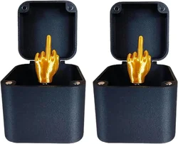 Humorous Desk Decoration Surprise Gift Box with Pop-Up Middle Finger (2PCS)