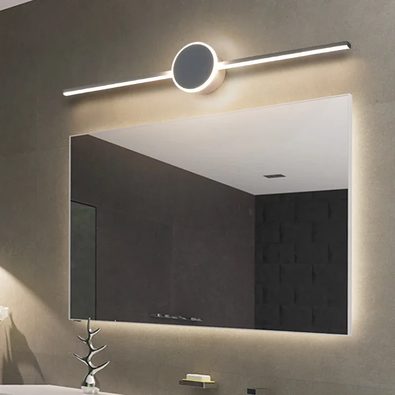 Modern Bathroom Wall Lamp Black White Aluminum LED Strip Bathroom Mirror Lamp Bathroom Bath Lamp Mirror LED Light Make Up Light 3