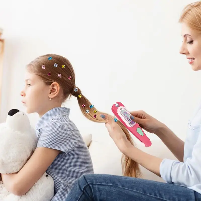 Bling Hair Jewels For Girls Toys Bling Styling Rhinestone Jewels Tool Hair Styling Toys With Reusable Rhinestones For Kids