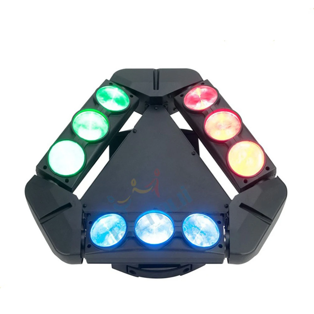 Large Size Spider Mobile Lighting 9pcs*12w LED Triangle Spider Moving Head Light  Beam Dj Light For Disco Club Event
