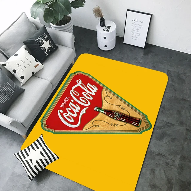 Coca Cola Rug, Gray Rug, Rugs for Living Room, Personalized