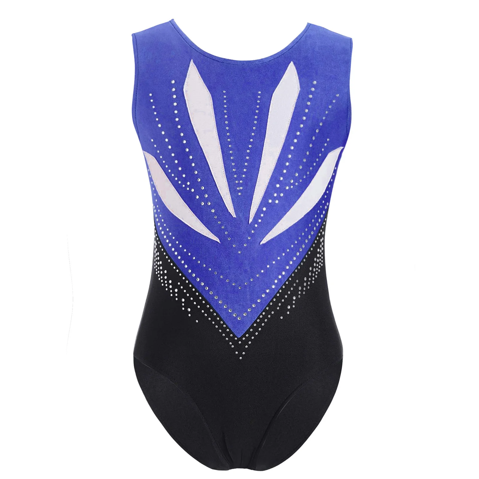 thumbnail image 1 of Niños Niñas gimnasia Ballet Jersey leotardo figura patinaje disfraz Bowknot espalda recortada brillante Body con diamantes de imitación Ropa de baile, 1 of 5