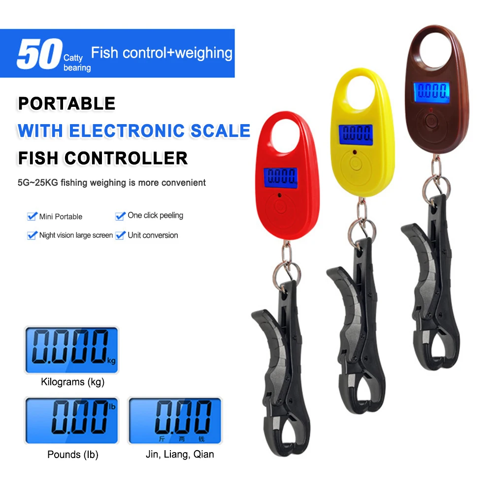 High-Capacity Portable Mini Digital Scale with Fish Control Forceps for Outdoor Fishing