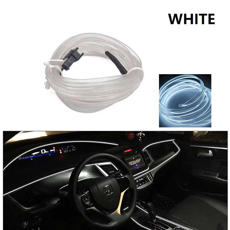 thumbnail image 1 of Tiras de lámparas decorativas para Interior de coche, lámpara de atmósfera, luz fría, consola de salpicadero, luces LED ambientales automáticas, 1/2/3/4/5M, 1 of 6