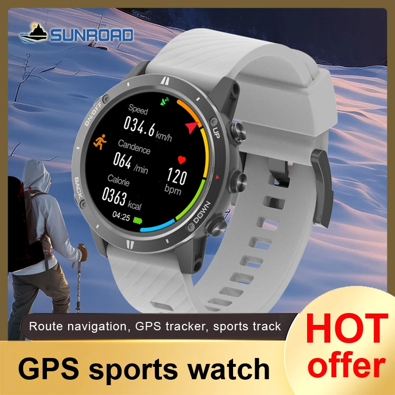 Новинка 2024, спортивные Смарт-часы Sunroad с GPS, мужские спортивные часы для фитнеса, плавания, водонепроницаемые, восхождение, пеший туризм, бег, цифровые наручные часы G5