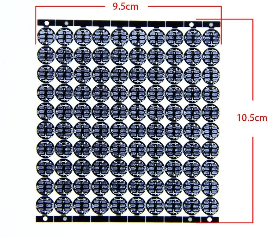 WS2812B 100PCS 5050SMD Individually Addressable Smart RGB LED Pixel modules 5V DC rgb LEDs Lampon Black LED Chip Heat Sink