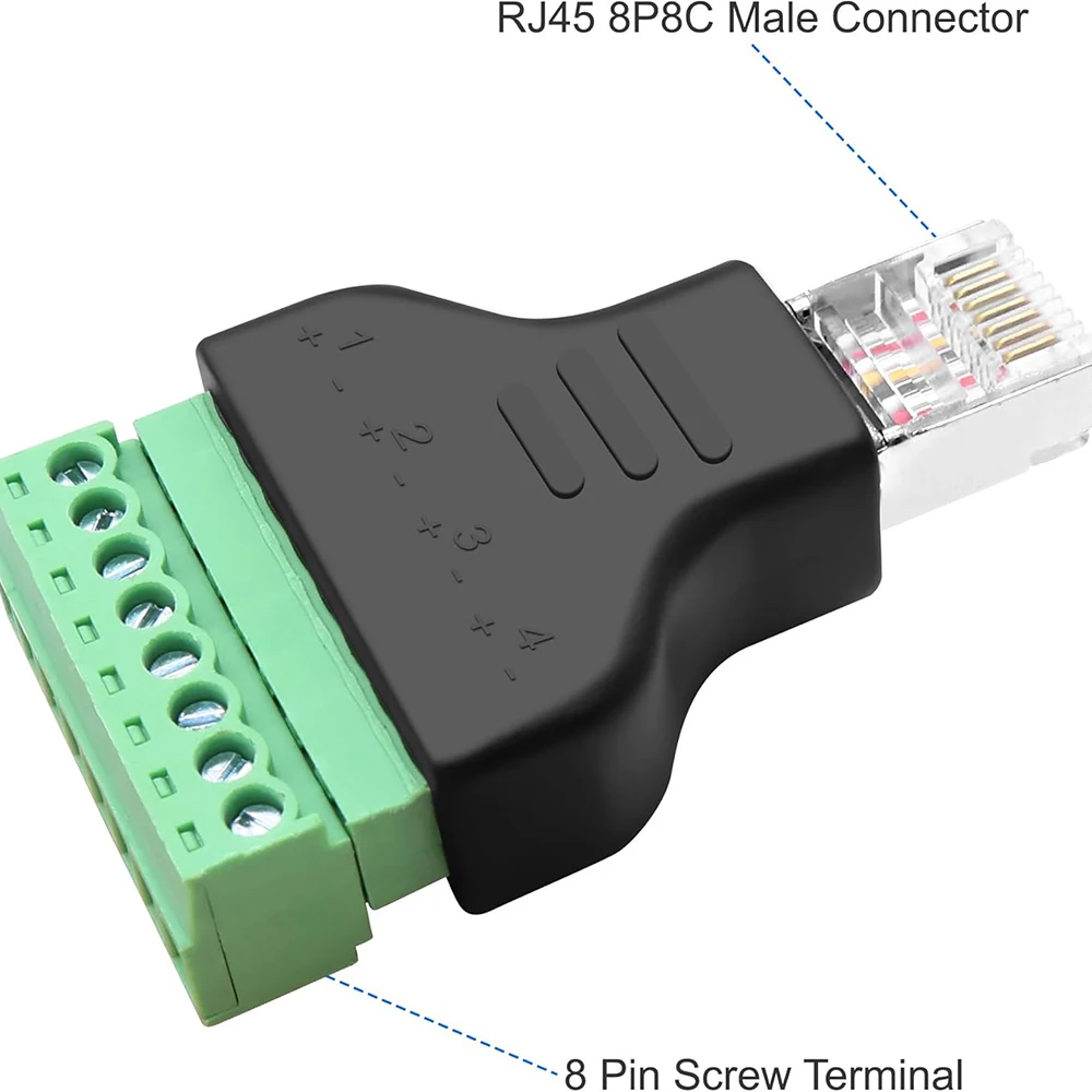 RJ45-8핀 나사 단자형 남성 여성 8P8C RJ45 볼트 나사 커넥터 (Cat7, Cat6, Cat5 이더넷 연장 네트워크 어댑터용)