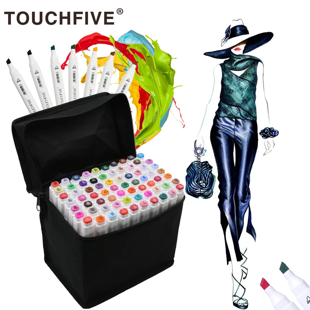 

Touchfive 30/40/60/80/168Colors Pen Markers Set Dual Head Sketch Markers Pen For Drawing Manga Liner Markers Design Art Supplies