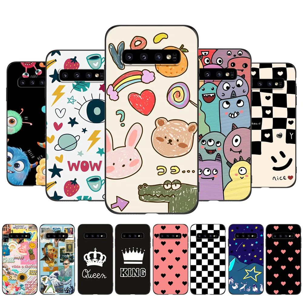Per Samsung Galaxy S10 Custodia Per Samsung S10 Plus S10E Cover S10 + S10Plus S10 E Sm-G973F Custodia In Tpu Nero