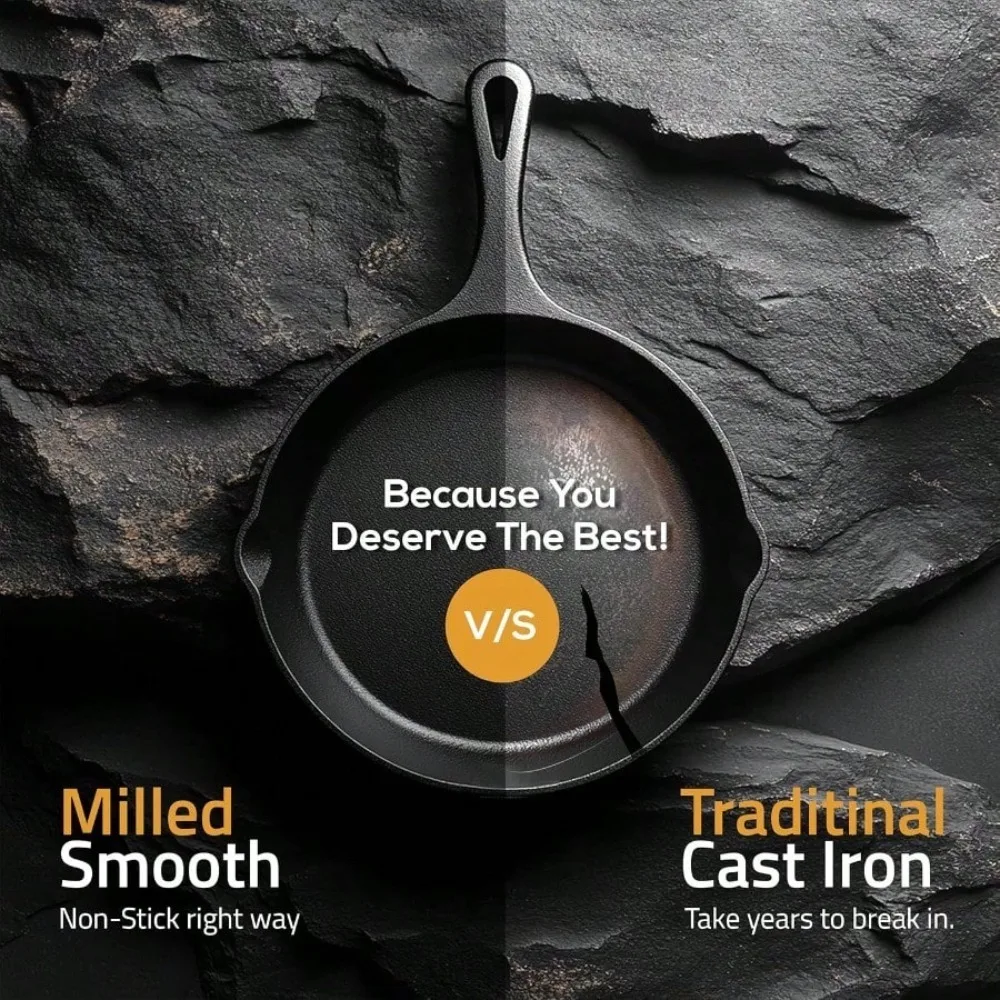 Cast Iron Non-Stick Frying Pan – Induction-Compatible Skillet for Omelettes & Pancakes 4