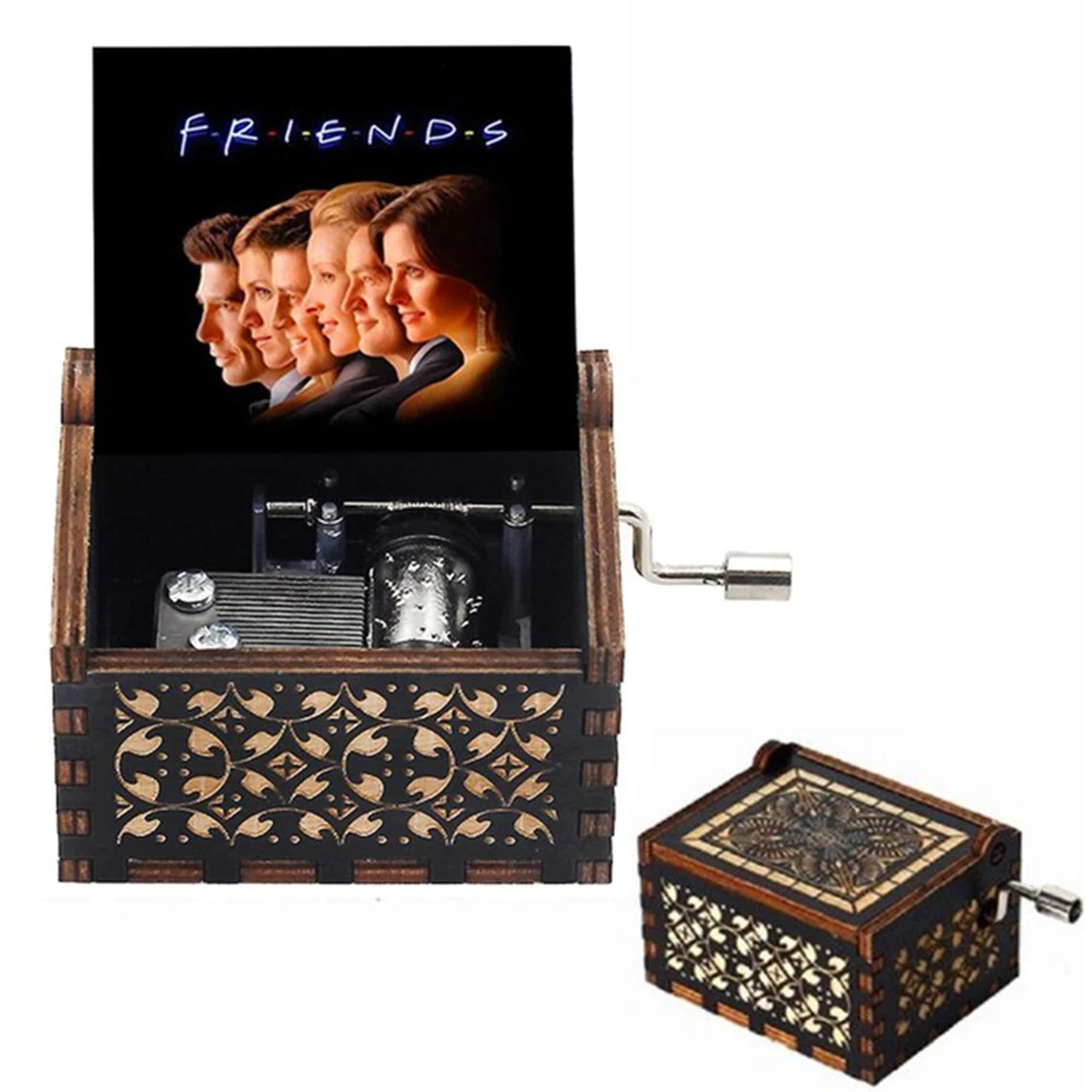 Music Box TV Friends Figure Print Handed I Will Be There For You Wooden For Friends Christmas Party New Year Gift