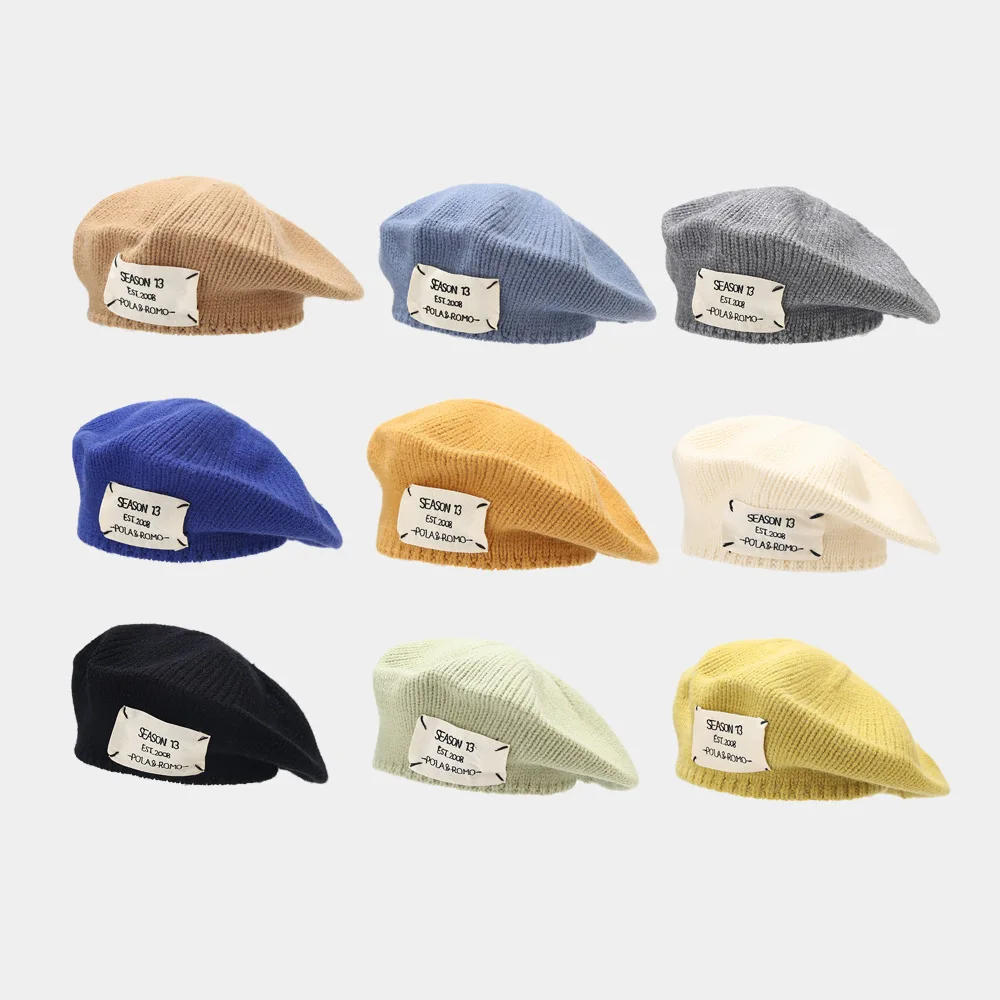 Autumn and Winter New Knitted Beret Korean Edition Instagram Art Retro Painter Hat Girl Show Face Small Versatile Hat