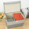 Foldable Fabric Storage Box Laundry Baskets Linen Home Cabinet Cosmetic Jewelry Toy Desktop  Organizers Closet Fabric 3