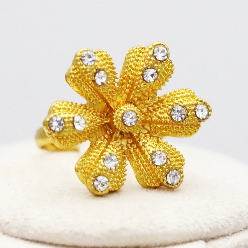 Dubai Wedding Fashion Gold Big Flower Jewelry Pearl Diamond Set Ladies Pendant African Bead Necklace Earring Bracelet