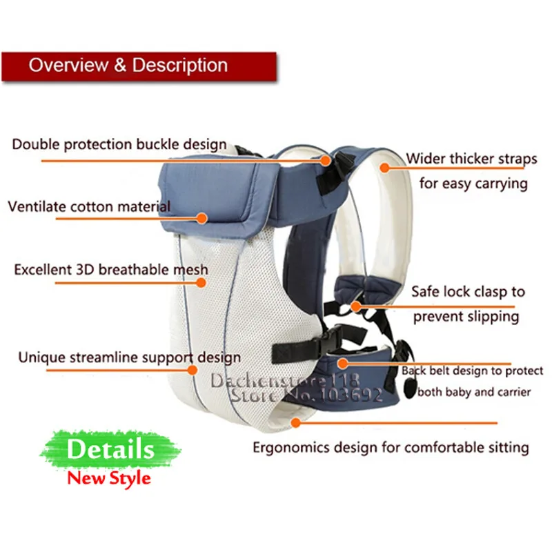 Baby Sling Breathable Ergonomic Baby carrier Front Carrying Children Kangaroo Infant Backpack Pouch Warp Hip Seat images - 6