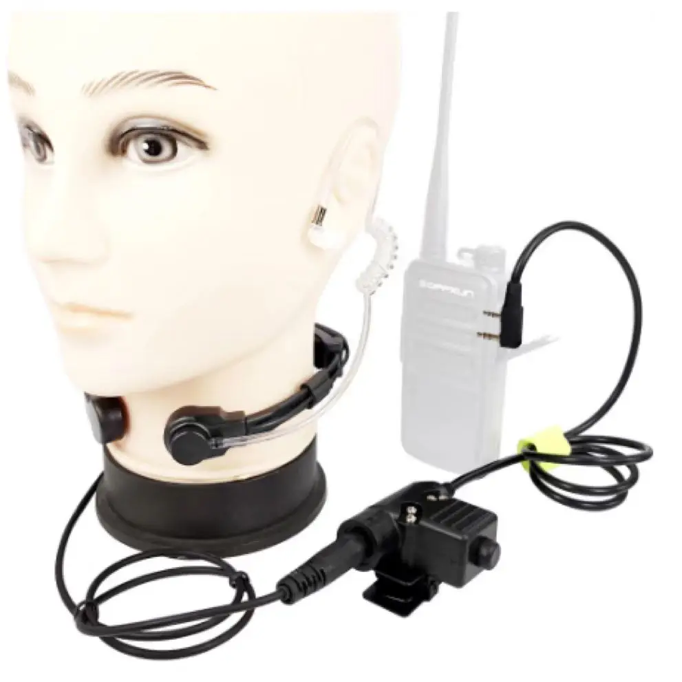 

Walkie Talkie Microphone Heavy Duty U94 PTT Neck Throat Mic Earpiece Radio Nato Tactical Headset for Baofeng Kenwood HYT TYT