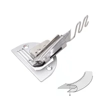 1PC Industrial Walking Foot Sewing Machine Wrapping Presser Foot, Thick Material Pull Barrel Four Folds Tape Binder Attachment 2