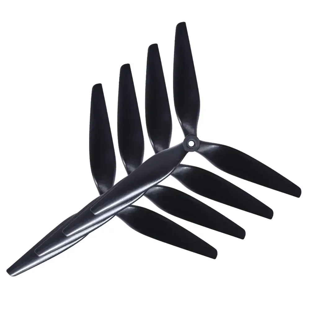 4pcs HQ Macroquad Prop 10X5X3 / 9X5X3 1050/9050 10 Inch/ 9inch/8inch 3 Blade / Tri-blade Black-carbon Reinforced Nylon Propeller