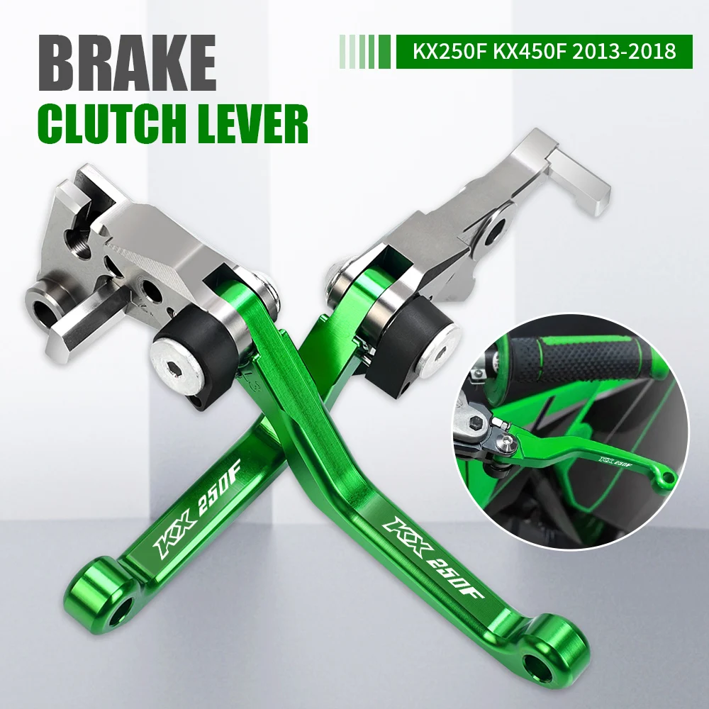 

Brakes and the clutch For Kawasaki KX250F KX450F 2013 2014 2015 2016 2017 2018 CNC Pivot Brake Clutch Levers Green Dirtbike