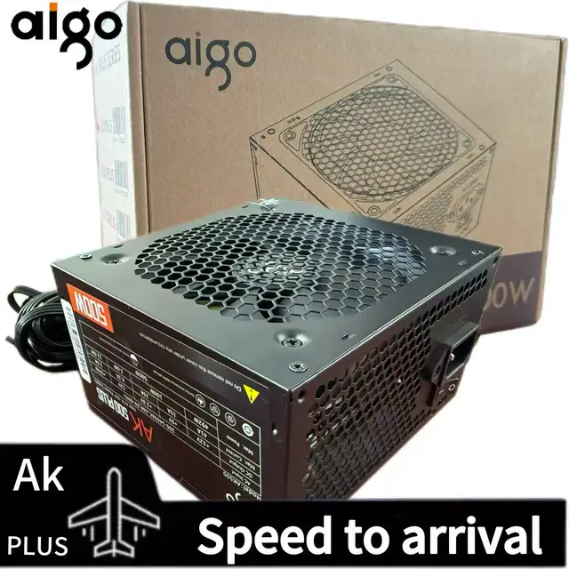 Aigo AK 500W PC พาวเวอร์ซัพพลายสีดำ, 24pin พัดลม120mm พัดลมคอมพิวเตอร์เดสก์ท็อป ATX 12V สำหรับ BTC 1