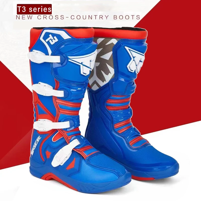 Retro Motocross Boots Motorcycle Boots Breathable Botas Moto Racing Motorboats Shoes Wear Motorcycle Shoe Protector