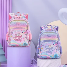 

Cute Sweet Cartoon Backpack for Girls Rainbow Shock-Absorption Schoolbags Children Spine Protection Waterproof Bookbag