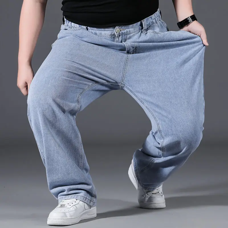 10XL Oversize Wide Legs Jeans Men Soft Cotton Cargo Jeans Plus Size Baggy Men's Trousers Fashion Streetwear Working Jeans Man 4