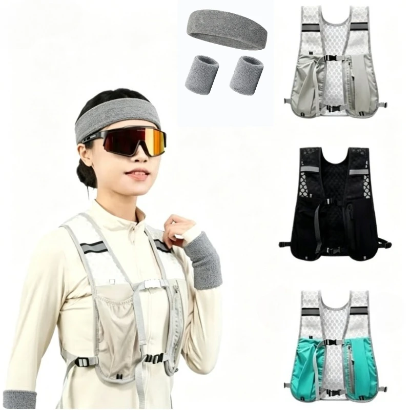 Lightweight Reflective Hydration Vest with Phone Pocket