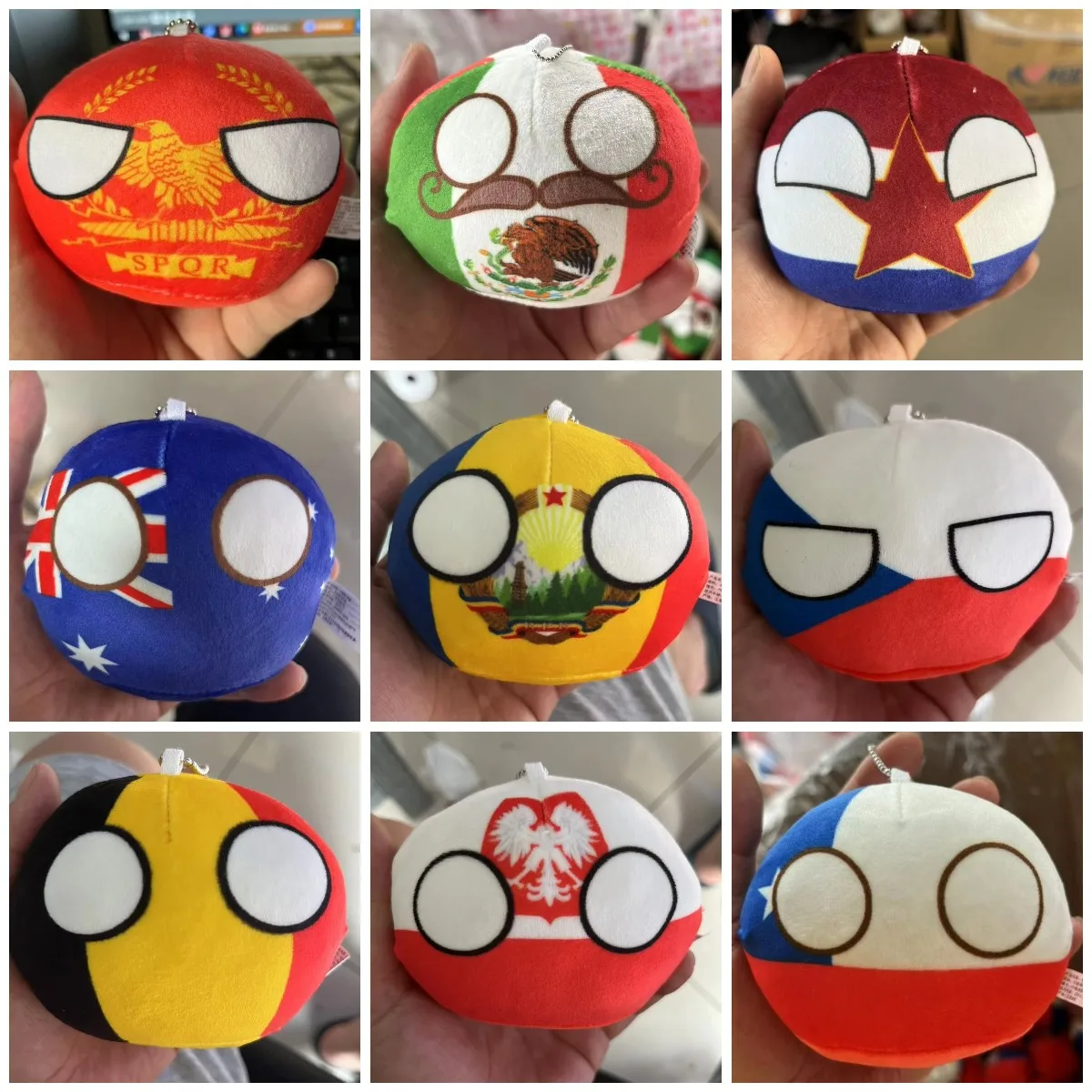 50 Estilos 10cm Pelota De País Juguetes De Peluche Poloniaball Colgante Bolas Countryball Muñeca