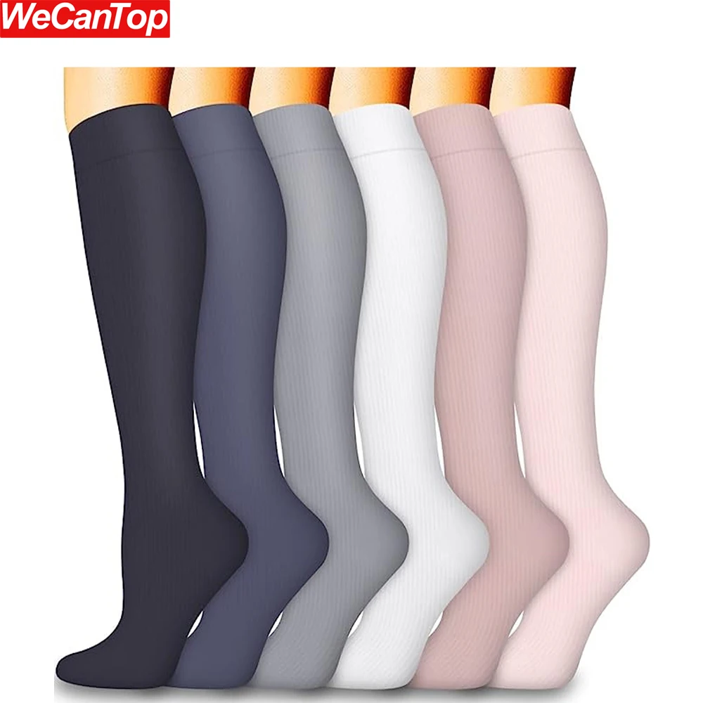 6Pairs Compression Socks Women Men Circulation-Compression Socks 20-30 mmHg Best For Running,Athletic,Circulation,Nursing,Travel
