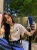 Loose een ort Sve T-irt Women's Large Size Summer New Sle Letter Embroidery Faionable f Sve Top
