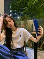 Loose een ort Sve T-irt Women's Large Size Summer New Sle Letter Embroidery Faionable f Sve Top