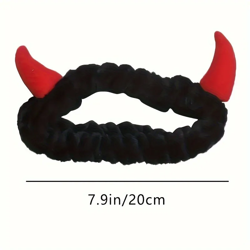 1pc Cute Devil Horn Car Rearview Mirror Cover-Creative Fabric Decoration for Vehicle Interior, for Halloween