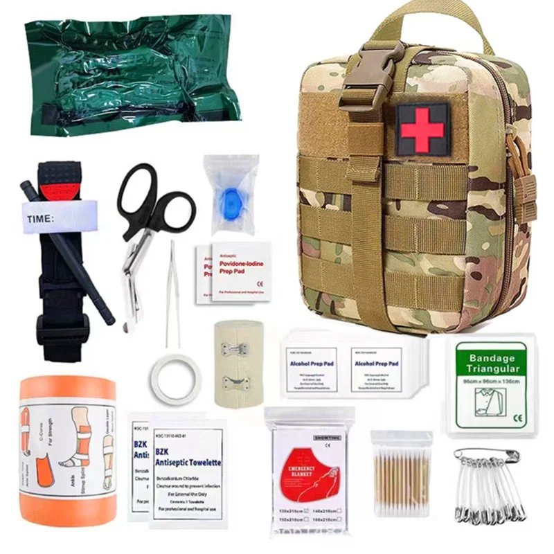 

Survival First Aid Kit Survival military full set Outdoor Gear Emergency Kits Trauma Bag Camping Hiking IFAK Adventures