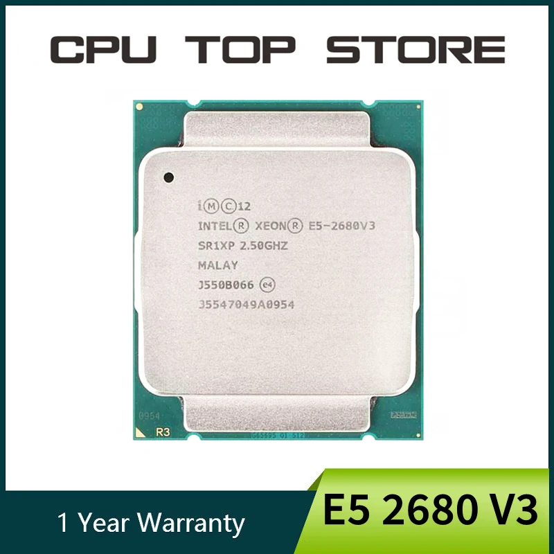 thumbnail image 1 of Procesador Intel Xeon E5 2680 V3 de 2,5 GHz, 12 núcleos y 24 subprocesos LGA 2011-3, 1 of 3