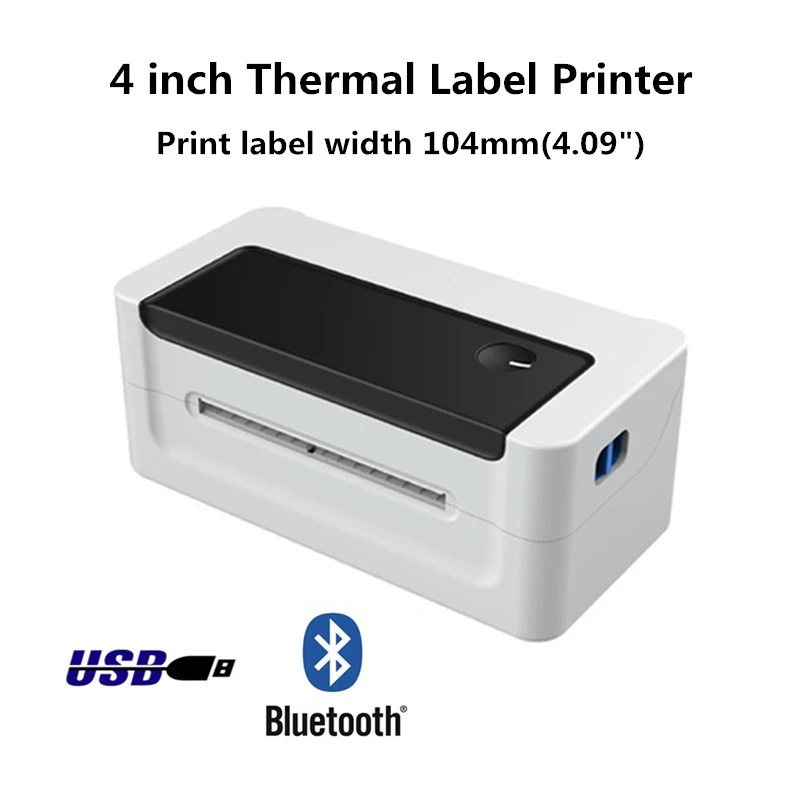 4x6 "Shipping Label Product Barcode QR Code Sticker Width 40-120mm USB Bluetooth 4" Printer Suitable For Window Mac OS