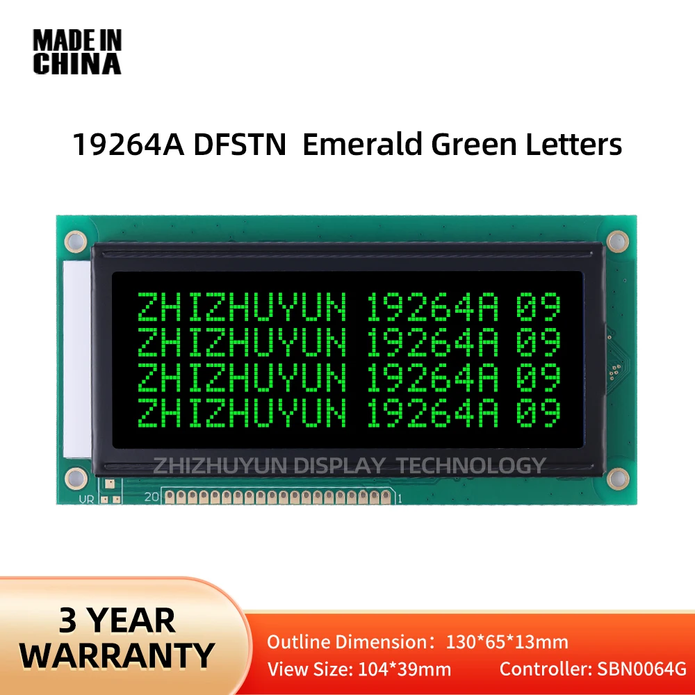 Export Quality 19264A Display Module Dfstn Black Film Emerald Green Characters 130Mm * 654Mm Ks0107 Display Di Testo Schermo Lcd