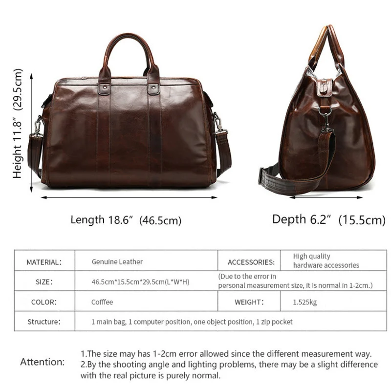 OYIXINGER High Quality Cowhide Men's Travel Designer Bags Luxury Large Capacity Handbag Men Genuine Leather Business Handbags