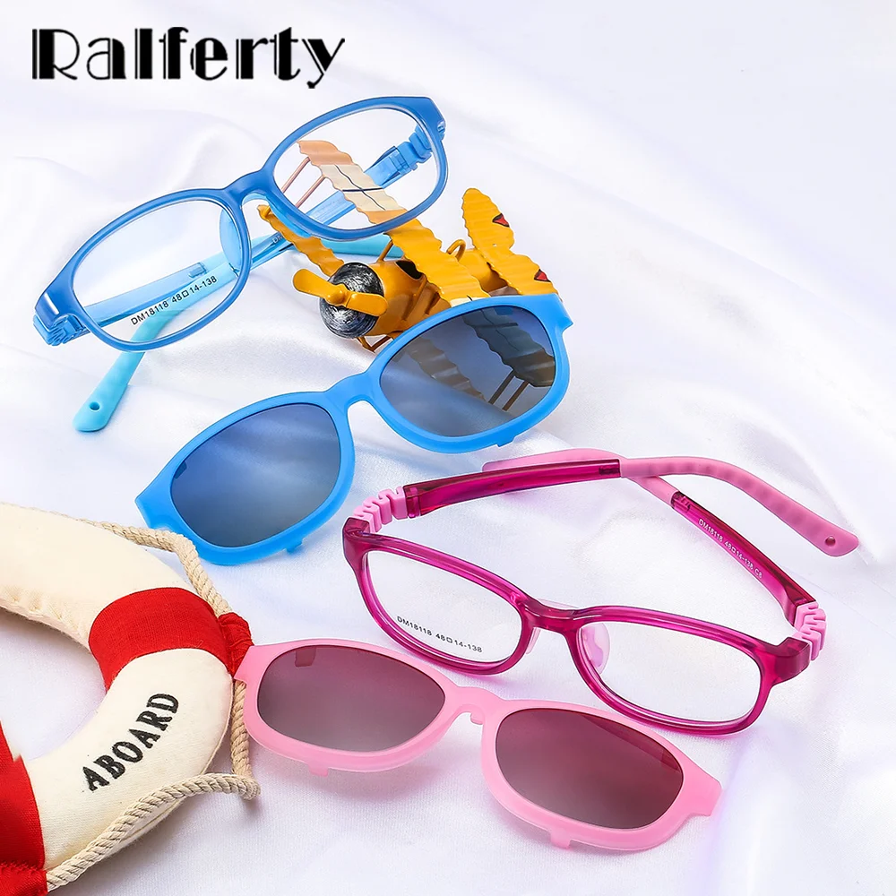 Ralferty Polarized Kids Sunglasses In Clips On Glasses UV400