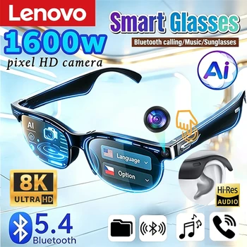 Occhiali Smart AI Lenovo: Traduzione, Musica, Conversazione Bluetooth, Registrazione - Occhiali da Sole Intelligenti per Uomo e Donna - Novità 2026