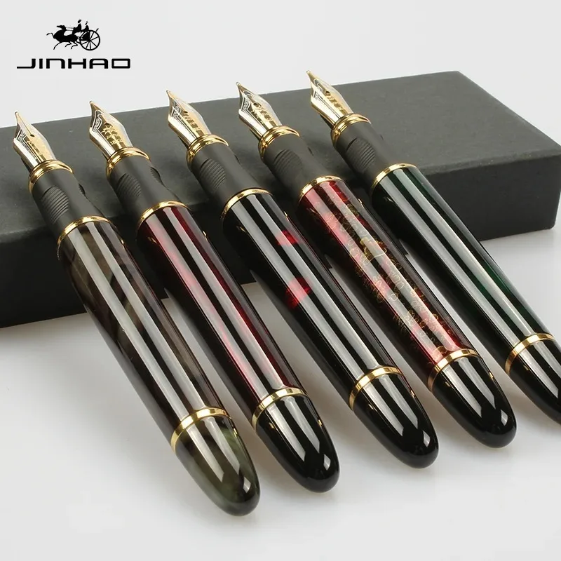 JINHAO X450 연필 상자가없는 금속 만년필 고급 학교 사무용품 쓰기 귀여운 펜 선물