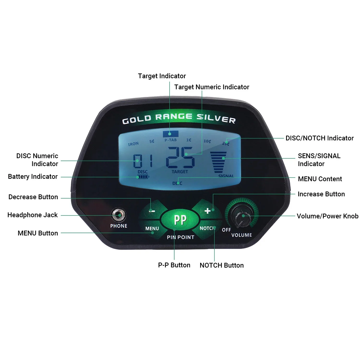 MD4090 High Accuracy Professional Underground Metal Detector LCD Metal Detector With Memory Function Backlight Adjustable