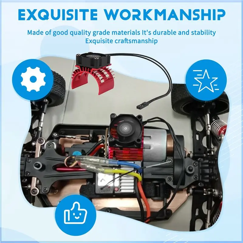 AEE9-모터 히트 싱크 커버 Wltoys 용 냉각 팬 144001 124019 124018 124016 104001 RC 자동차 540 550 3650 모터 히트 싱크