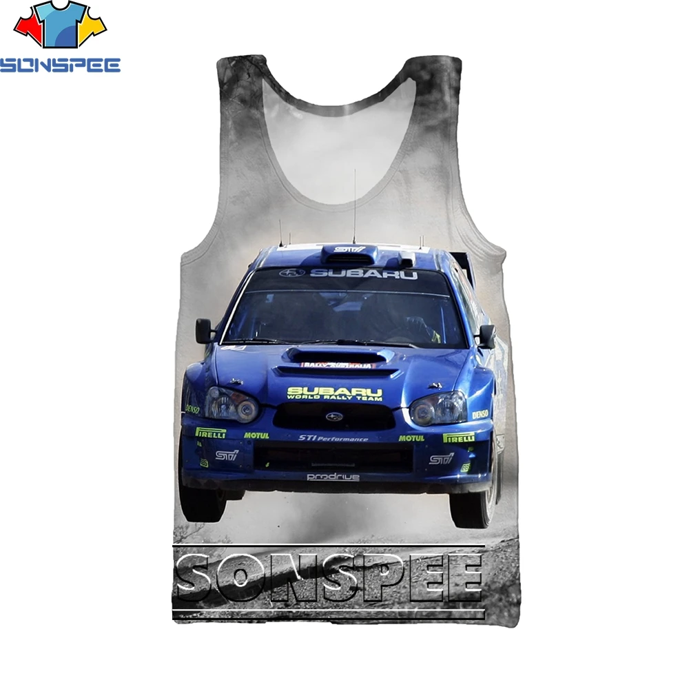 

SONSPEE 3D Printed Sports Car Summer Sleeveless Vest Men/women Fashion Punk Hip-hop Personality Harajuku All-match Casual Top