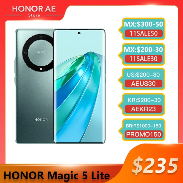 New Arrival HONOR Magic 5 Lite 5G Smartphone 6.67 Inches 120Hz AMOLED  Display 64MP Camera 5100