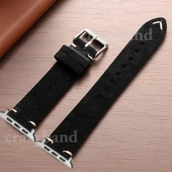 Premium Suede Leather Wristband - Elegant Business Strap - Ultra2 45mm 49mm (Black)