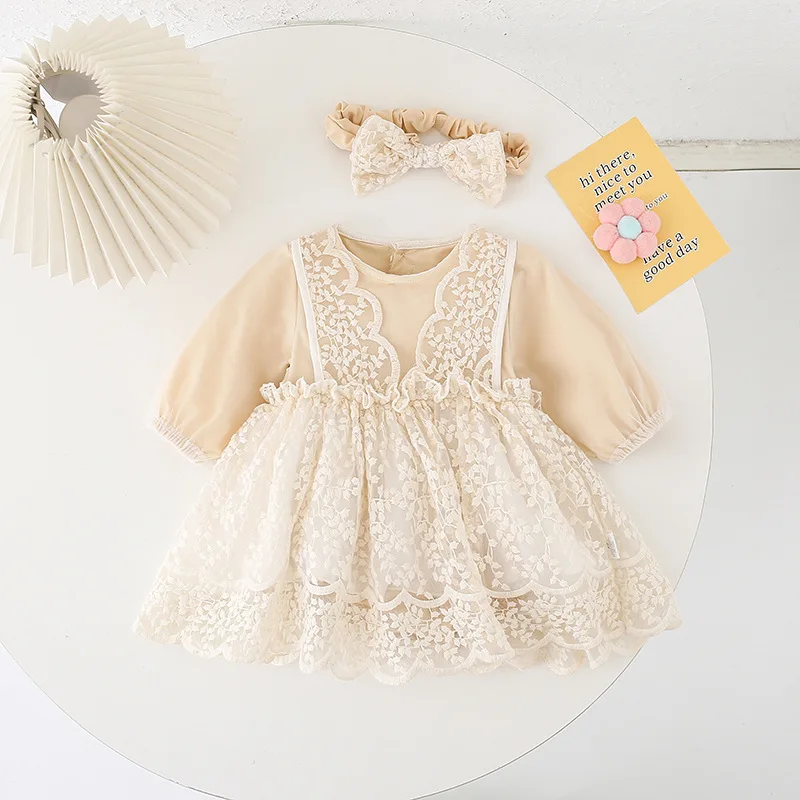 

Spring and autumn baby clothes girls romper 6 months long sleeve dress sisters clothes ニューボーンフォト